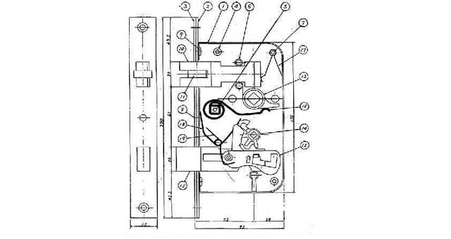 PART FOR TUMBLER MORTISE LOCK, OHS#2410 #(2)-8 RIVET(1)