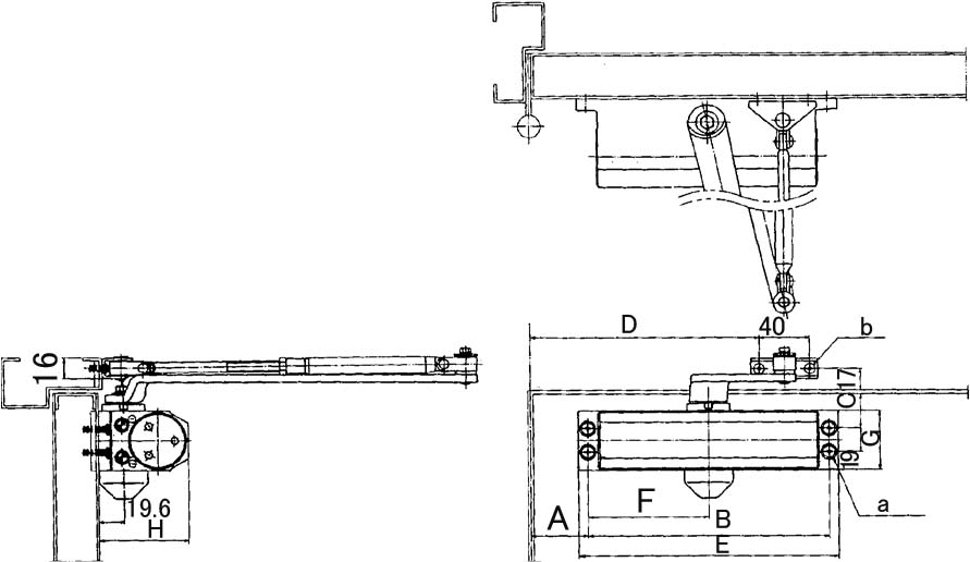 DOOR CLOSER STANDARD, MAXIMUM DOOR WEIGHT 65KGS