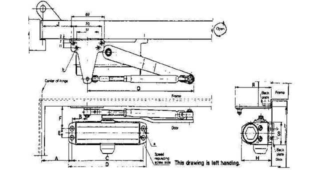 DOOR CLOSER PARALLEL, MAXIMUM DOOR WEIGHT 85KGS