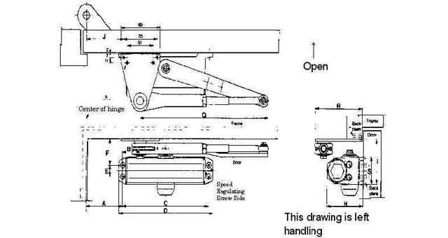DOOR CLOSER PARALLEL HOLD OPEN, RIGHT HAND MAX DOOR WGT 45KGS