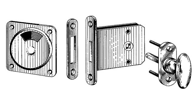 INDICATOR BOLT MORTISE W/LOCK, F/DOOR THICK 36-40MM #2546A