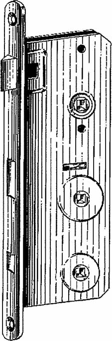 TOILET LOCK MORTISE W/O STRIKE, PLATE BRASS LEFT HAND #3596