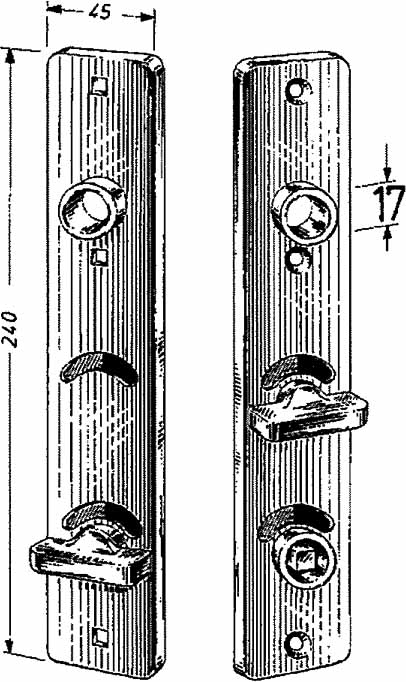 DOOR PLATE SHORT SAINLESS, WITH THUMBTURN #6645 WCO/2/75
