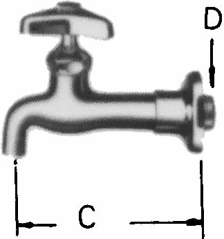 FAUCET WALL LONG SHANK, WITH ADJUSTABLE FLANGE 20(3/4)