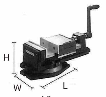 VISE MILLING K W/SWIVEL BASE, JAW SIZE 204X146X63MM