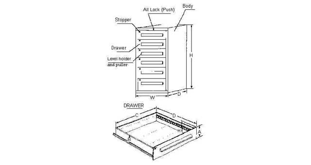 MASTER TOOLS & PARTS CABINET, 713X711X1002MM