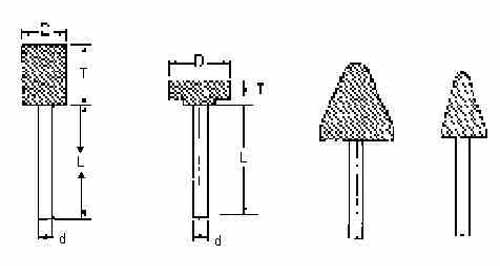 WHEEL MOUNTED SHAPE-W, 38X19X40MM SHAFT DIAM 6MM