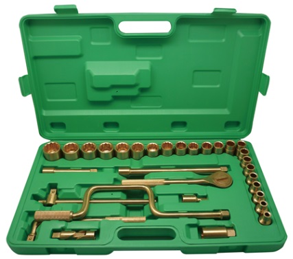 SOCKET WRENCH SET SPECIAL ALUM, BRONZE NON-SPARK 12.7MM/SQ