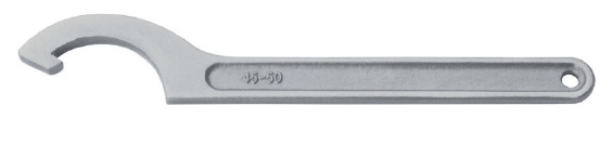 WRENCH HOOK SPANNER 52-55MM, STAINLESS STEEL