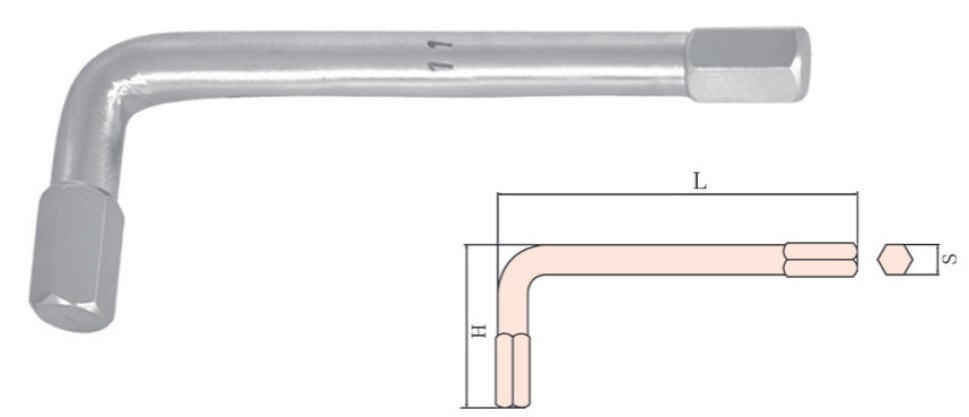 WRENCH ALLEN HEXAGON, STAINLESS STEEL 6MM