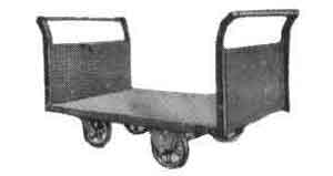 TRUCK PLATFORM STEEL 2-HANDLE, WITH 4 SOLID TIRES 710X1000MM