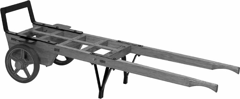 TRUCK WOOD WITH 2 STEEL WHEEL, 450X1750MM LOAD CAPACITY 500KG