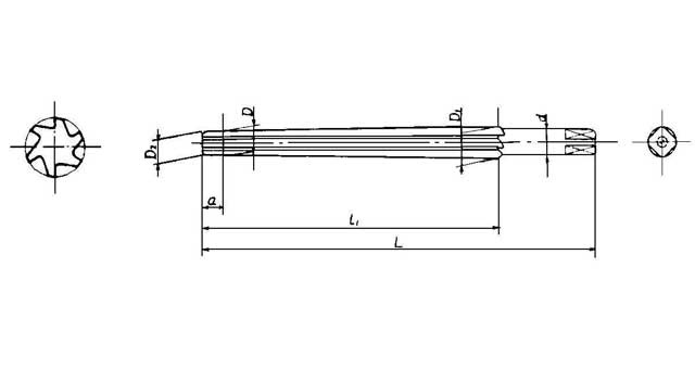 REAMER HAND 1/50 TAPER PIN, STRAIGHT FLUTE 4MM