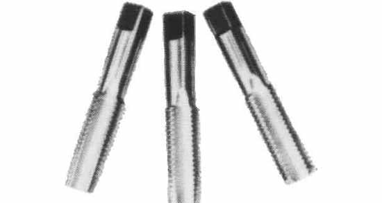 TAP HAND WHITWORTH COARSE, 1/8"X40T 3'S CARBON STEEL