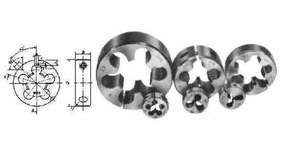 DIE ROUND ADJ METRIC COARSE, M1.0XP0.25XOD16MM CARBON STEEL