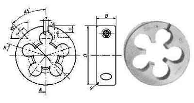 DIE ROUND AMERICAN STRAIGHT, THREAD NPS3/4X14TPI C. STEEL