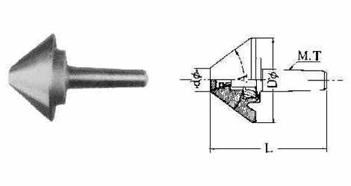 ROLLING CENTER BEVEL MT#4B, 75DEG BEVEL DIAM 32X150MM