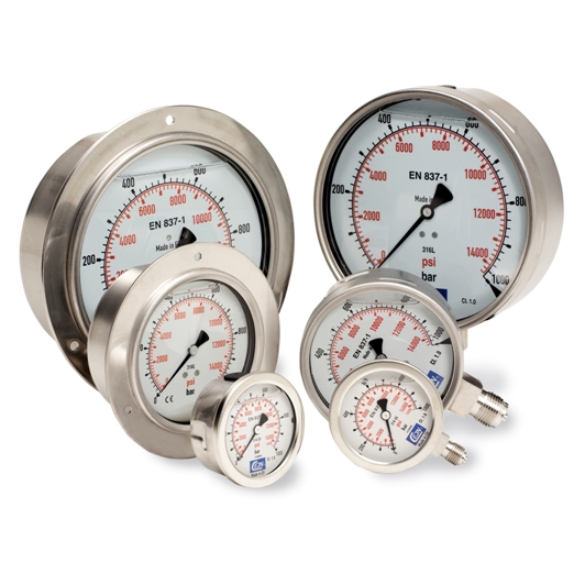 GAUGE PRESSURE GLYCERIN BOTTOM, 0-1600BAR 150MM G1/2" MALE
