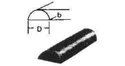 STEEL HALF-ROUND HOT-ROLLED, 30X60MM 6MTR