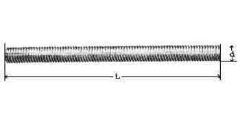 STUD WHOLE THREADED STEEL, M6 X PITCH1.0 300MM