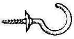 CUP HOOK BRASS NO.8 38MM