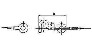 GATE HOOK & EYE BRASS 50X3.2MM