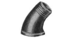 ELBOW STREET MALLEABLE CAST, IRON BLACK 45DEG 1-1/2