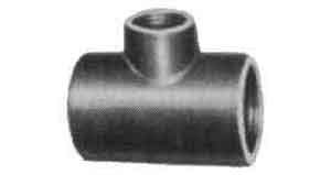 TEE REDUCING MALLEABLE CAST, IRON BLACK 3X3X2-1/2