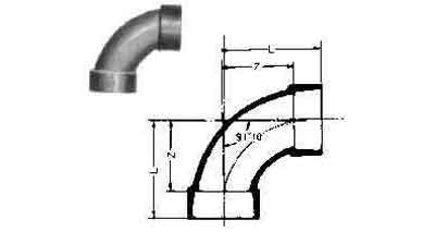 ELBOW PVC 90DEG LONG RADIUS, FOR DRAIN SIZE 50