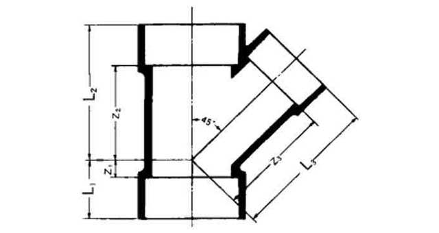 Y-PIECE PVC 45DEG FOR DRAIN, SIZE 100