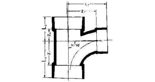 Y-PIECE REDUCING PVC 90DEG, LONG RADIUS F/DRAIN SIZE100X65