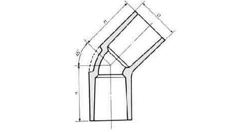 ELBOW PVC 45DEG, FOR WATER SUPPLY SIZE 20
