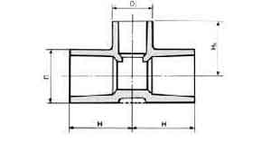 TEE PVC FOR WATER SUPPLY, SIZE 50X30