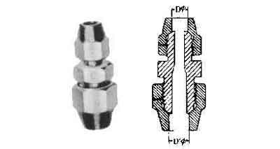 UNION COUPLING REDUCING FLARED, BRASS 1/4"X12MM