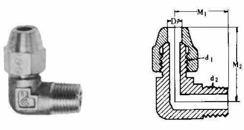 ELBOW FLARED 90DEG BRASS, W/MALE END 1/4"XPT1/4
