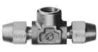 TEE FLARED FEMALE END BRASS, 6MMXPT1/4