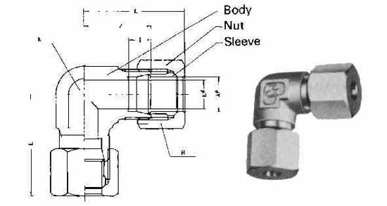 UNION ELBOW FLARELESS BRASS, 12MMXPF1/2