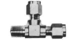 RUN TEE MALE STAINLESS STEEL, FLARELESS 12MMXPT3/8
