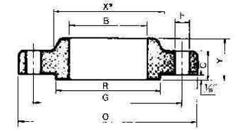 FLANGE STEEL WELDING SLIP-ON, BOSS TYPE ANSI 300LBS-12"
