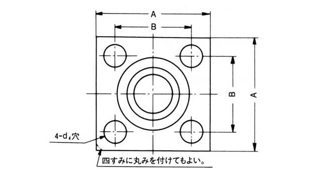 FLANGE SQUARE PIPE WELDING, HEX BOLT W/GROOVE SHA 80MM