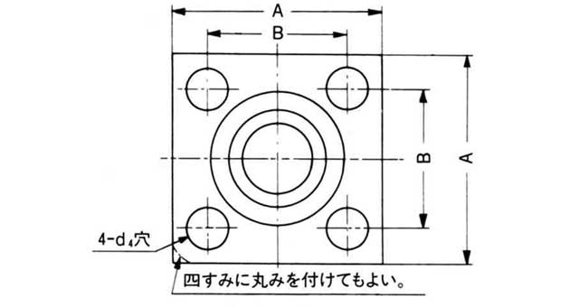 FLANGE SQUARE PIPE WELDING, CAP SCREW W/GROOVE SSA 40MM