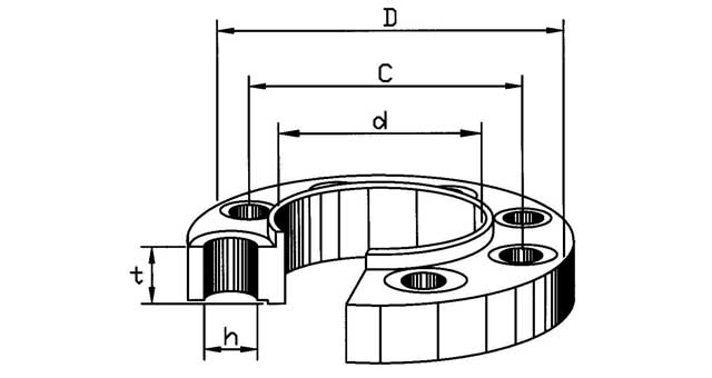 FLANGE CARBON STEEL SLIP ON, RAISED FACE DIN86030 PN16 15MM