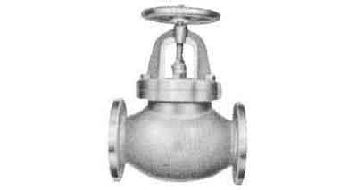 GLOBE VALVE SCREW DOWN CHECK, C-IRON FLANGED F7353 5KG-65MM