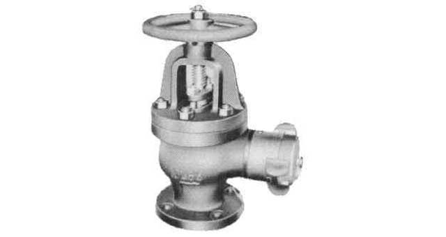 ANGLE HOSE VALVE CAST-IRON, FLANGE&COUPLING F7333 10K-50MM