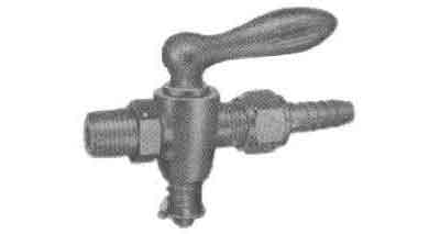 AIR COCK WITH LEVER HANDLE, BRONZE MALE&HOSE-END PT1/2