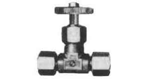 NEEDLE VALVE STRAIGHT BRASS, W/RING NUT BOTH ENDS 12X1/2