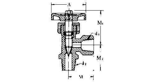 NEEDLE VALVE ANGLE BRASS, MALE&FEMALE END 1/4X1/4