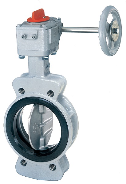 BUTTERFLY VALVE SEMI-LUGGED, W/WORM GEAR 10"