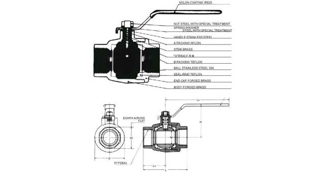 BALL VALVE FORGED BRASS, SCREWED-END PT1