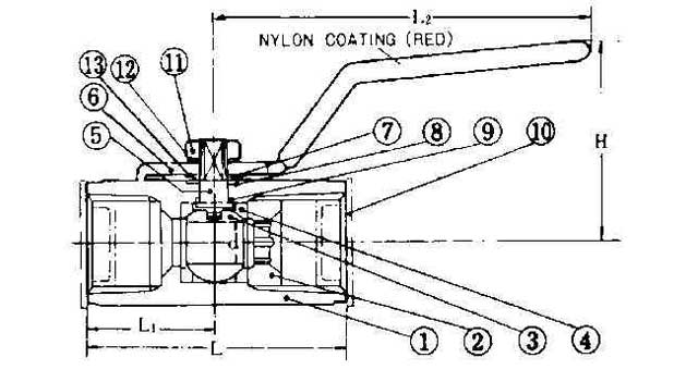 BALL VALVE STAINLESS STEEL, SCREWED-END PT1-1/4